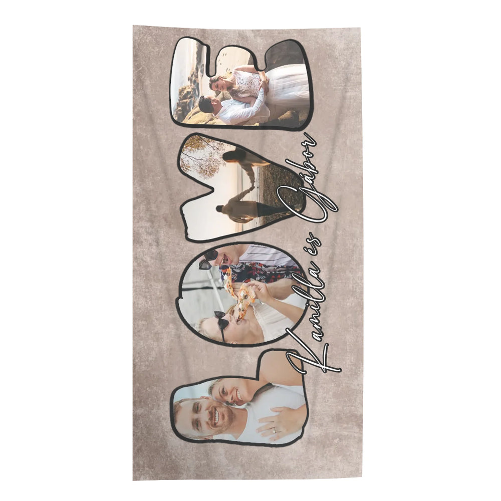 Love feliratos egyedi képes törölköző