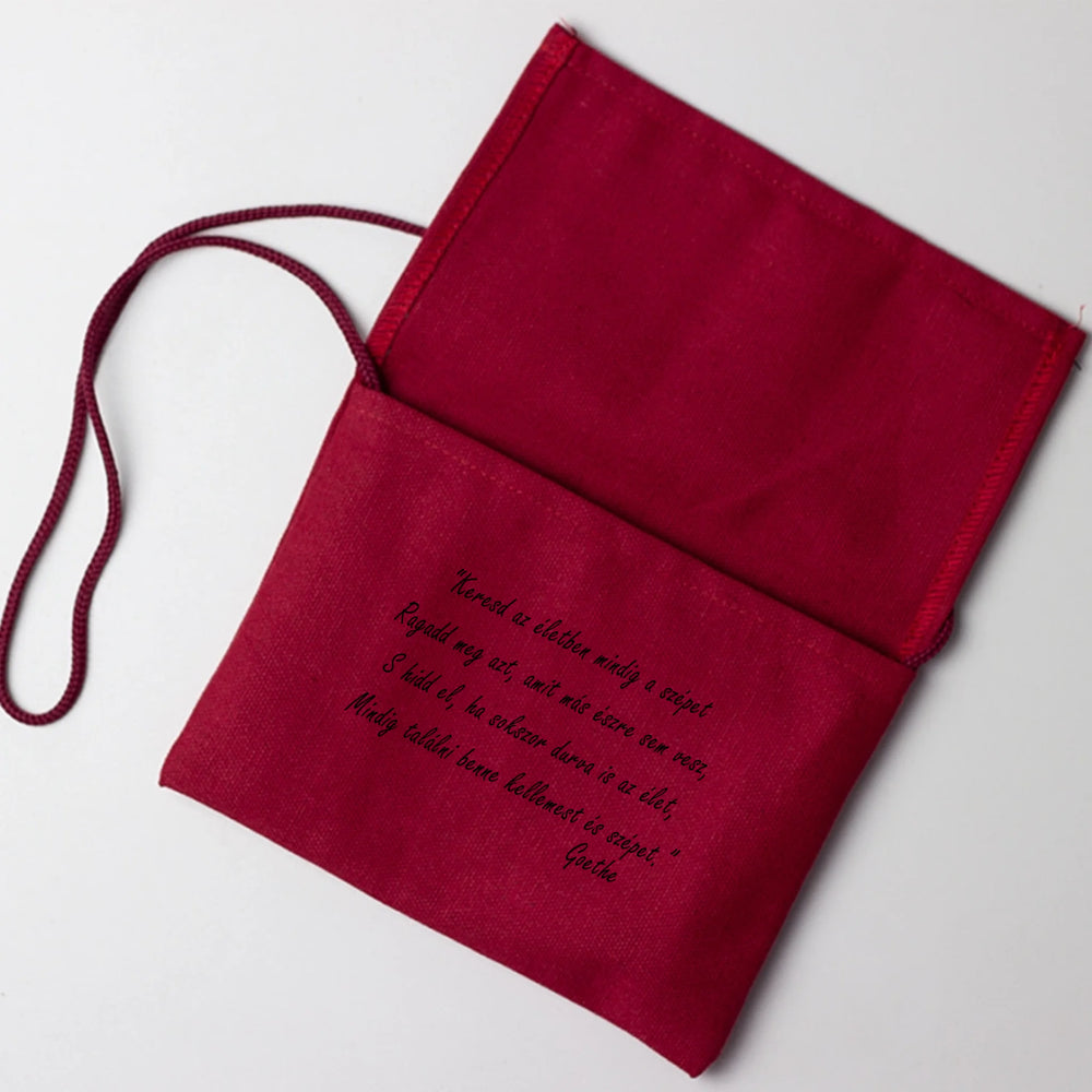 Ballagási emlék tarisznya szerkeszthető mintával