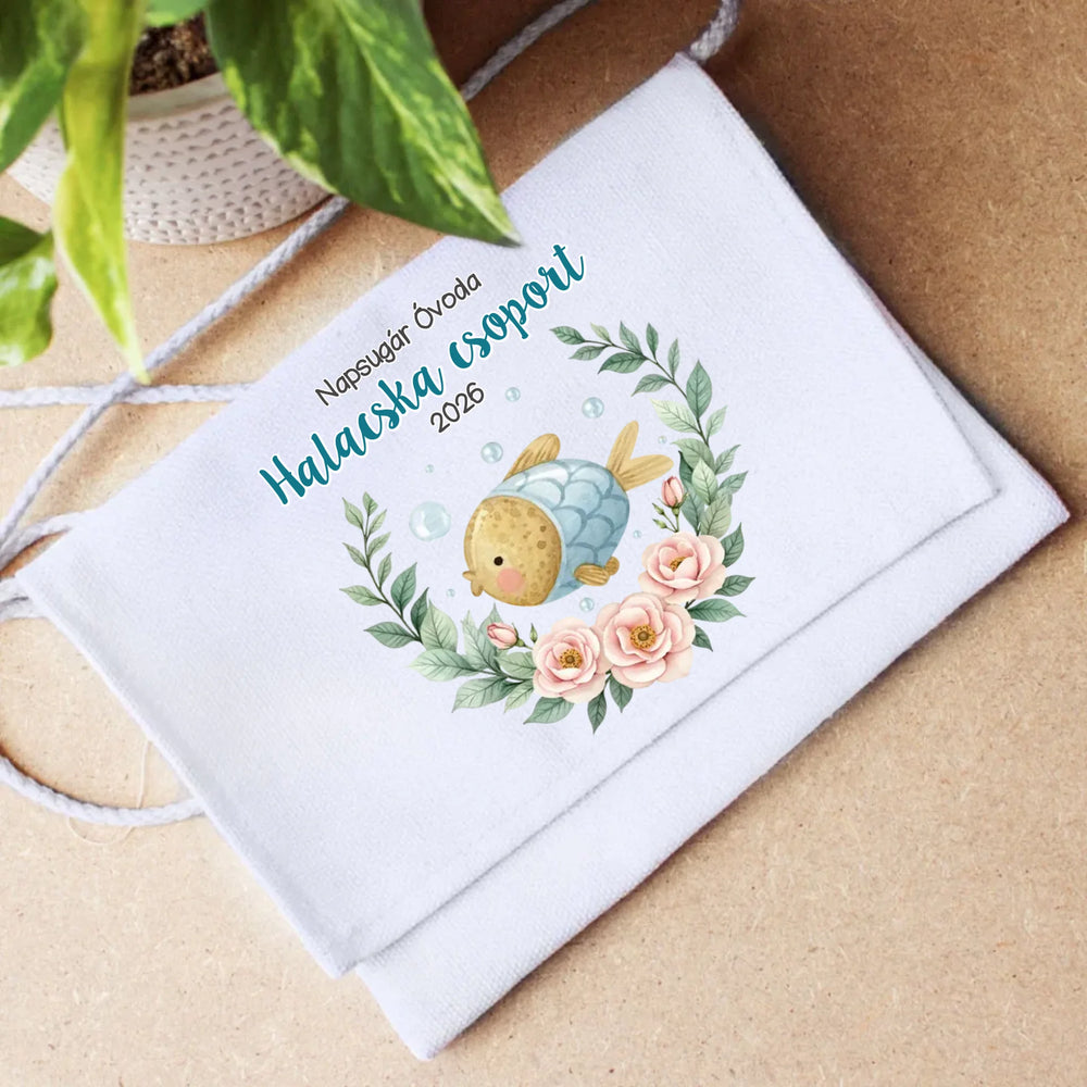 Ballagási tarisznya ovisoknak - Kék halacska csoport