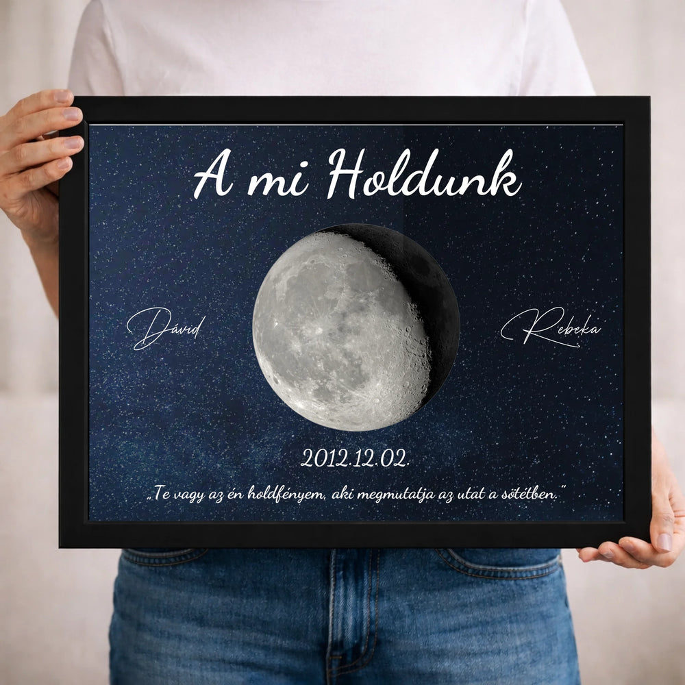 A mi holdunk - egyedi feliratos szerkeszthető ajándék falikép