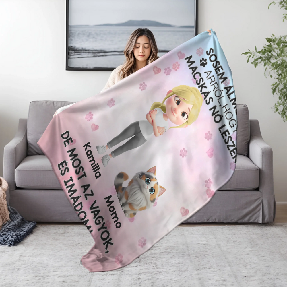 Egyedi karakteres pléd akár 3 macskával - sosem álmodtam arról
