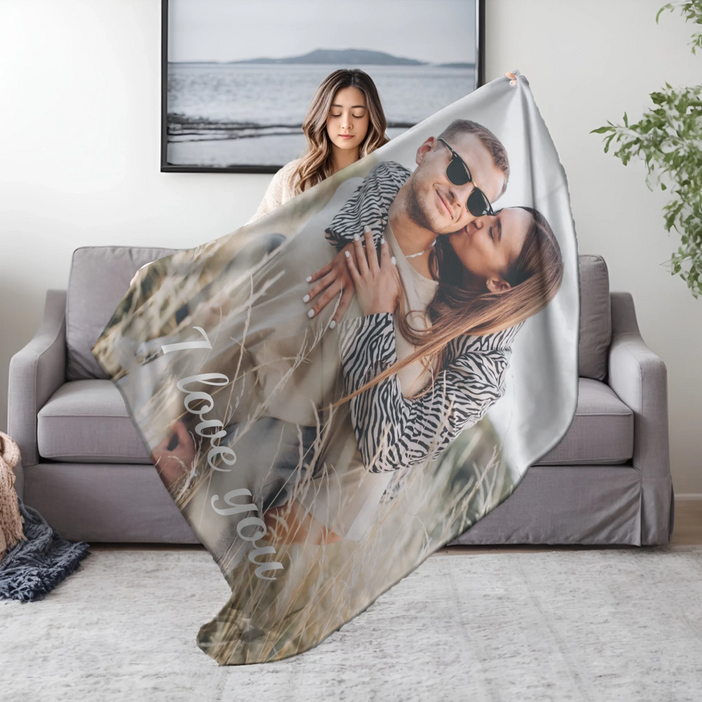 Egyedi képes pléd szerkeszthető felirattal