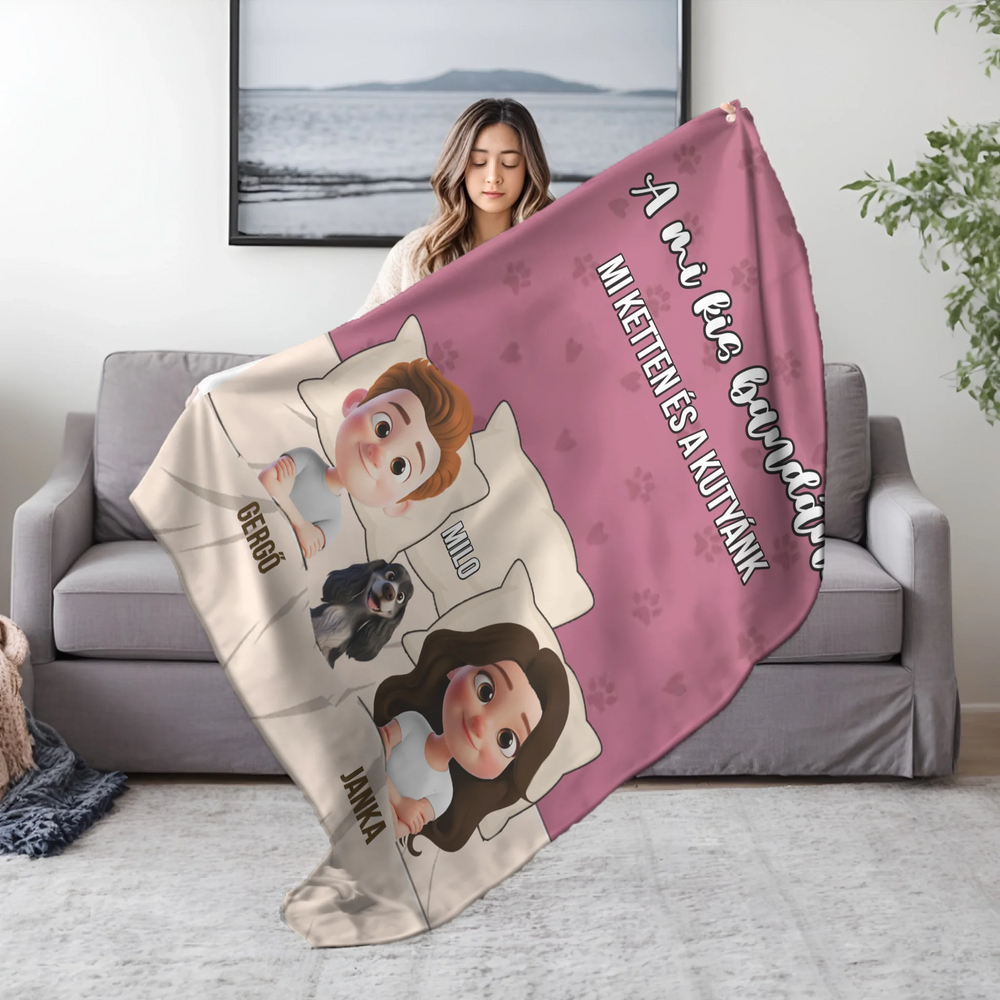 Egyedi neves munkagépes pléd gyerekeknek