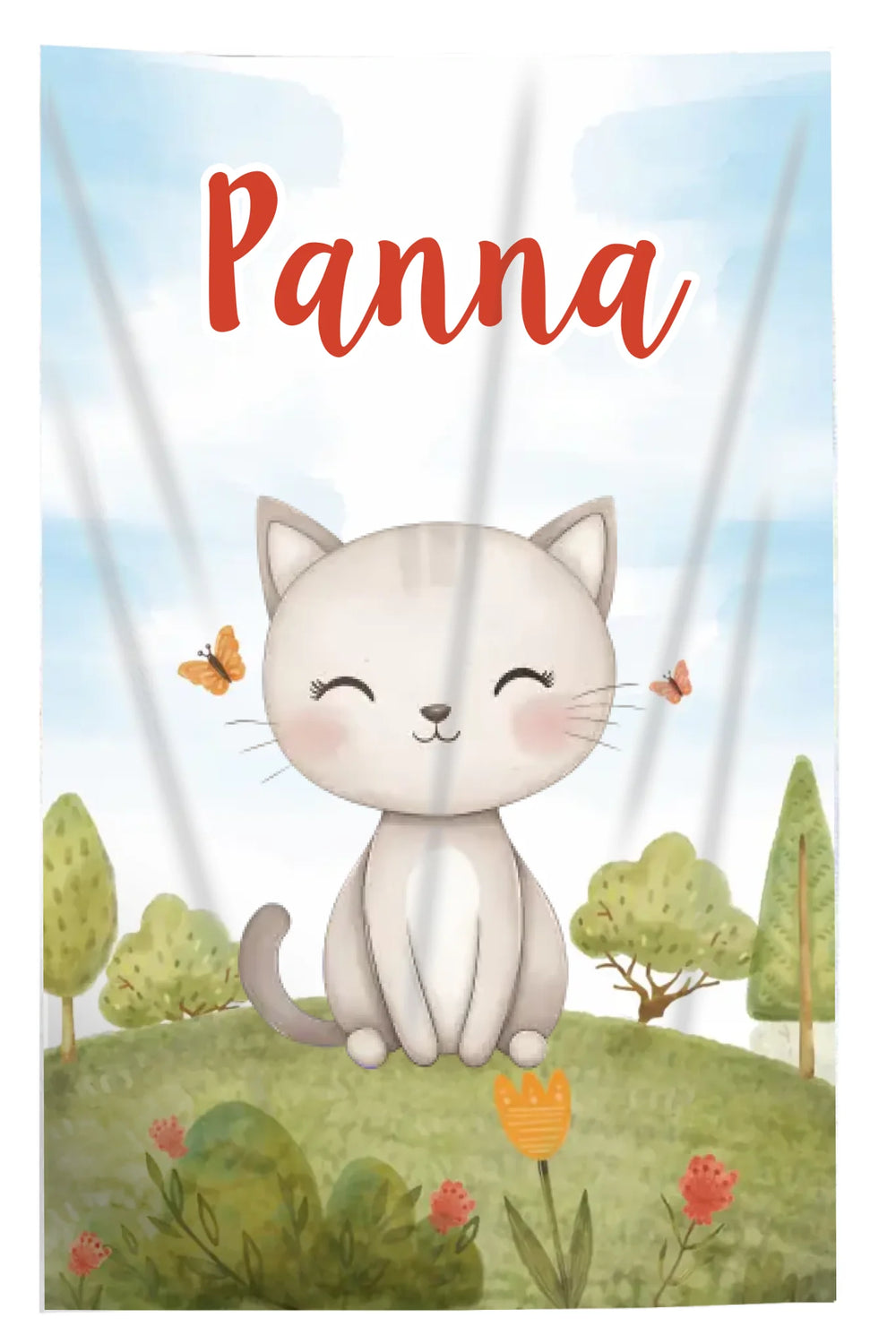 Névreszóló gyerek takaró - egyedi neves állatmintás pléd választható állatokkal és háttérel