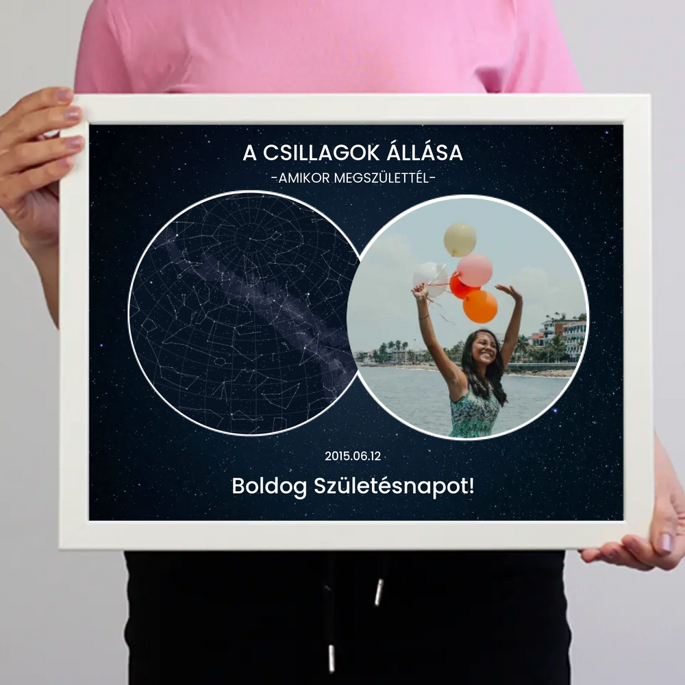 Születésnapi csillagtérkép fényképpel