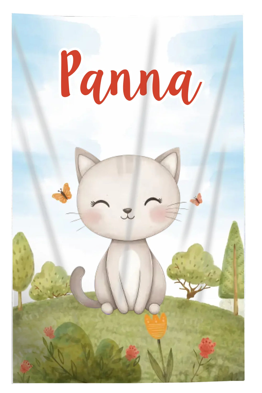 Névreszóló gyerek takaró - egyedi neves állatmintás pléd választható állatokkal és háttérel