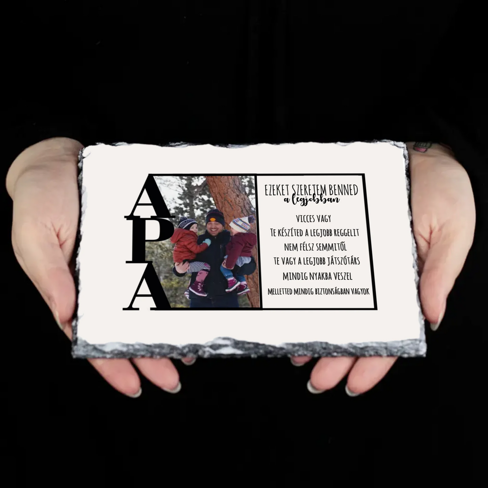 Ezeket szeretem benned a legjobban gránitkép Apáknak