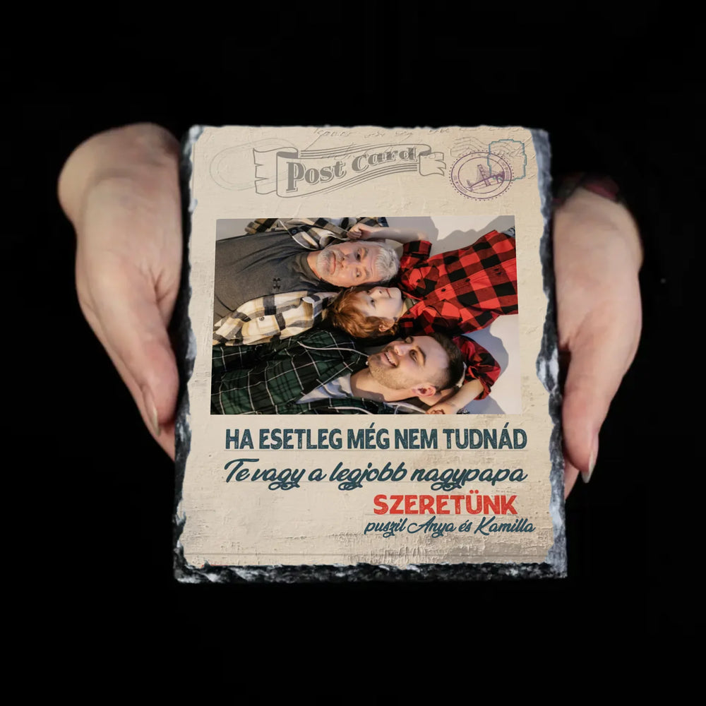 Egyedi apák napi ajándék nagypapáknak - Te vagy a legjobb nagypapa gránitlap XL