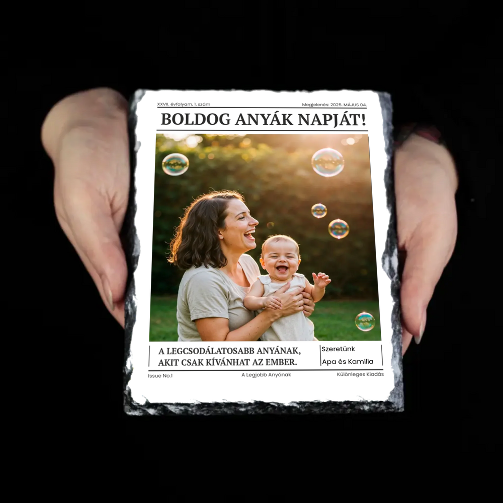 Boldog Anyák Napját - egyedi képes gránitlap Anyáknak