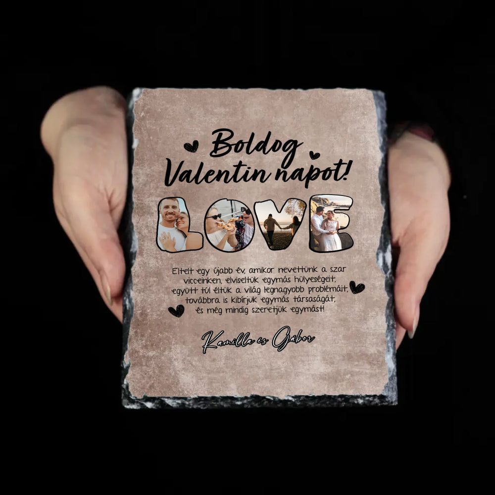 Eltelt egy újabb év valentin napi egyedi képes ajándék gránitlap