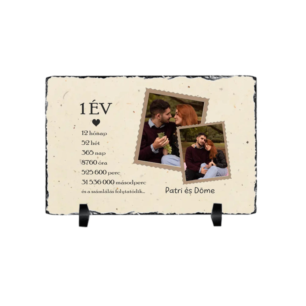 Évfordulós gránitkép két képpel