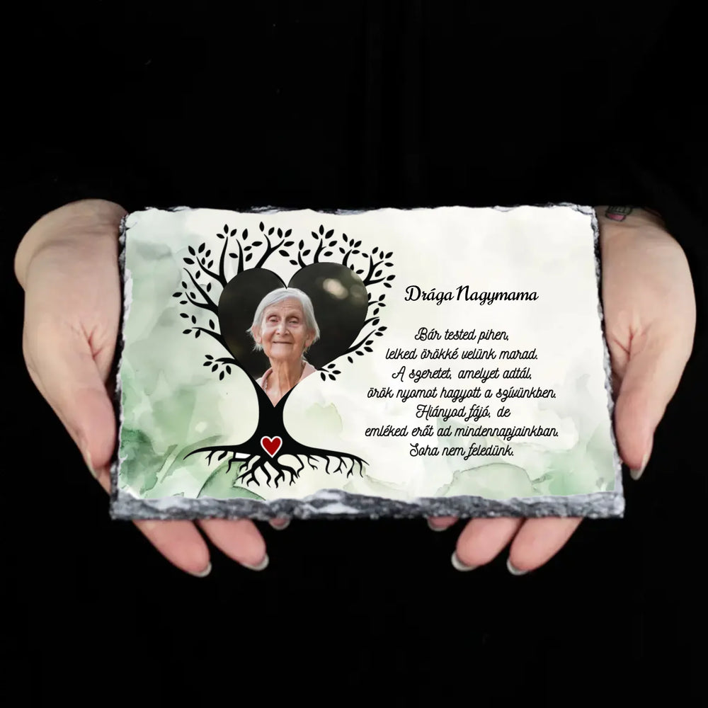 Emlékfa egyedi képes gránitlap szerkeszthető felirattal
