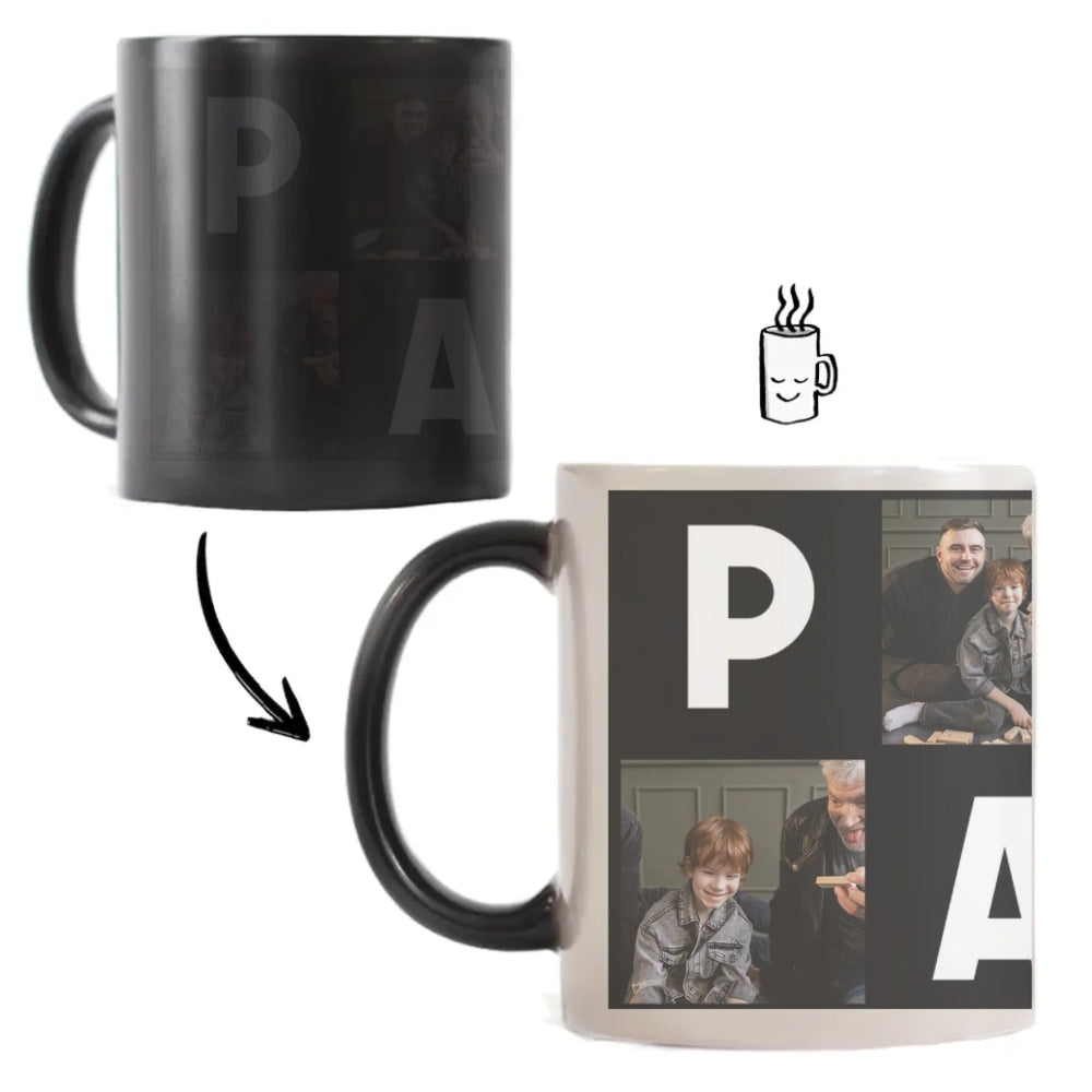 PAPA feiratos hőre változó fényképes bögre 4 képpel