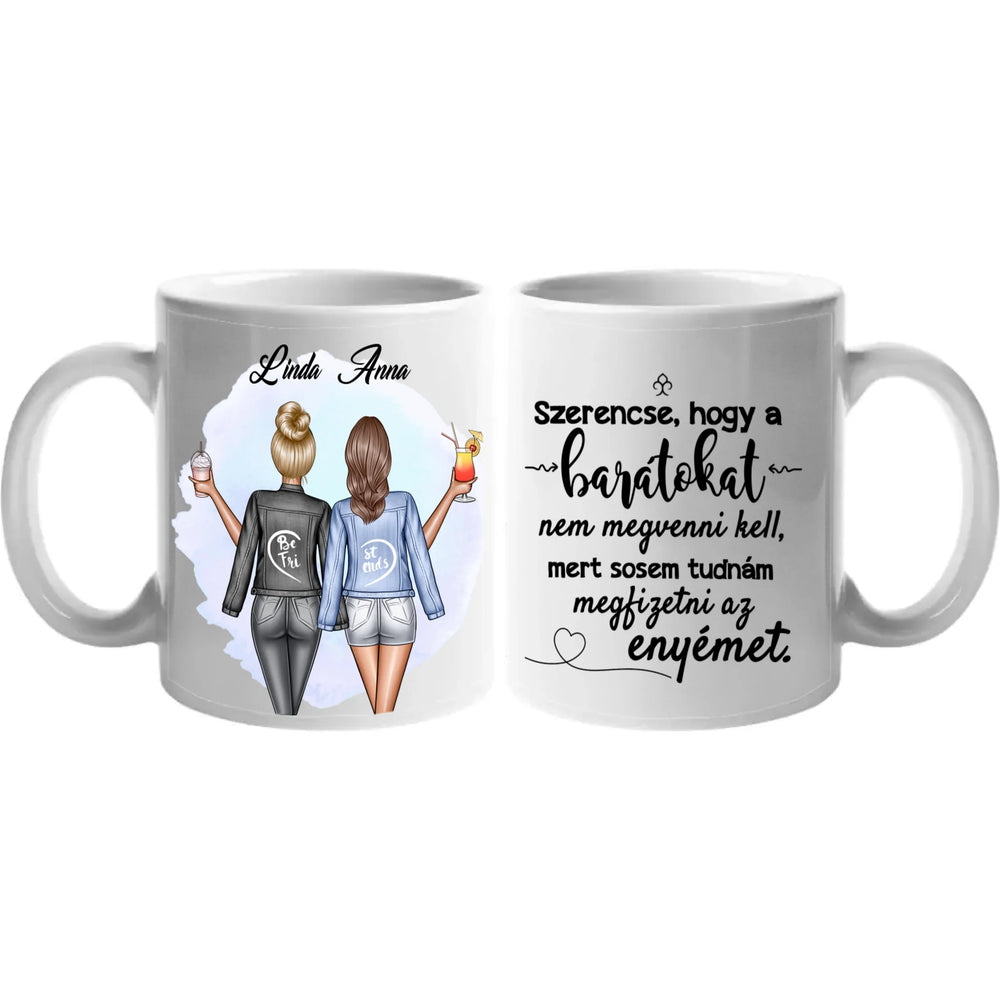 Egyedi legjobb barátnős szülinapos bögre - egyedi ajándék bögre szülinapi belsővel