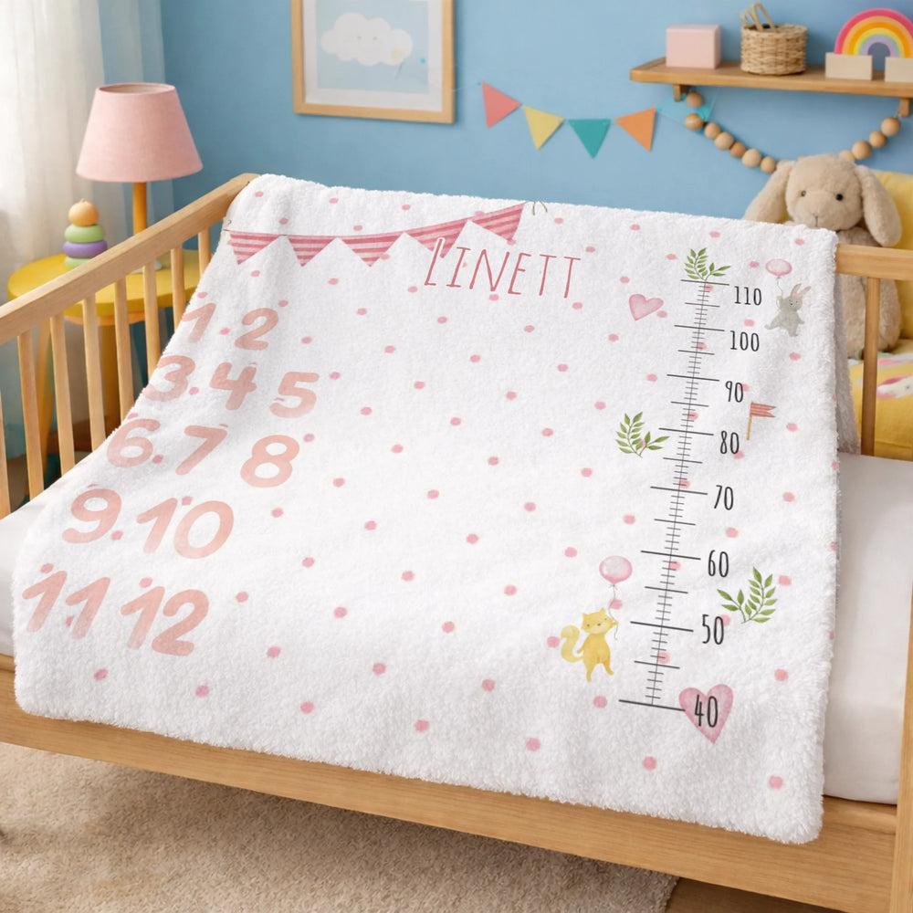 Mérföldkő baba pléd – hónapról hónapra fotózható növekedési takaró