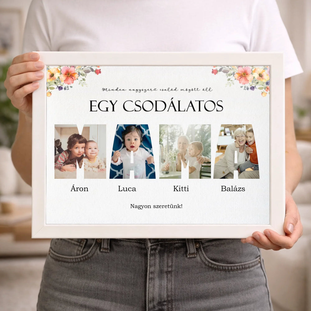 Csodálatos mama - 4 képes személyre szabható falikép