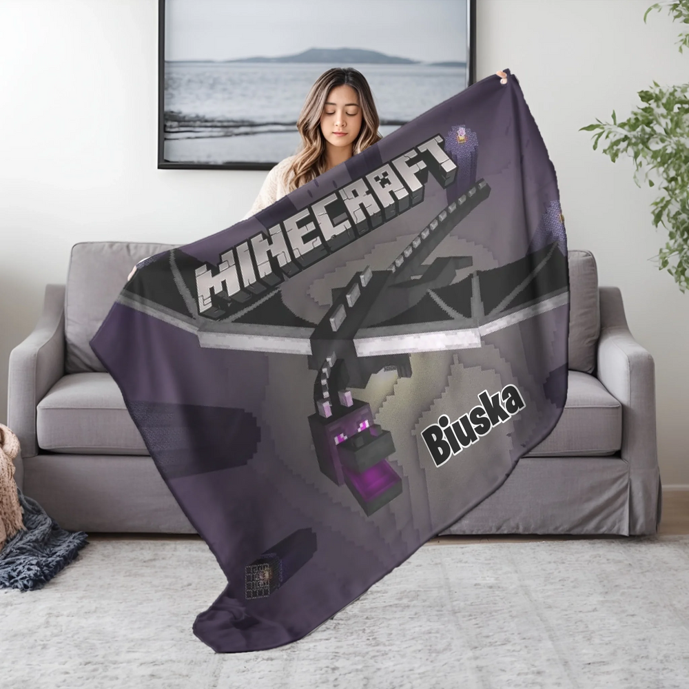 Egyedi Minecraft pléd Ender dragon mintával – tökéletes ajándék gyerekeknek