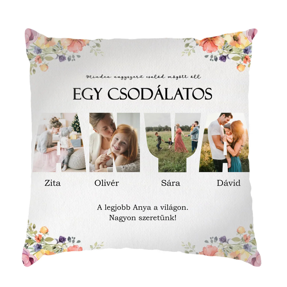 Csodálatos anya - 4 képes egyedi fullprint párna