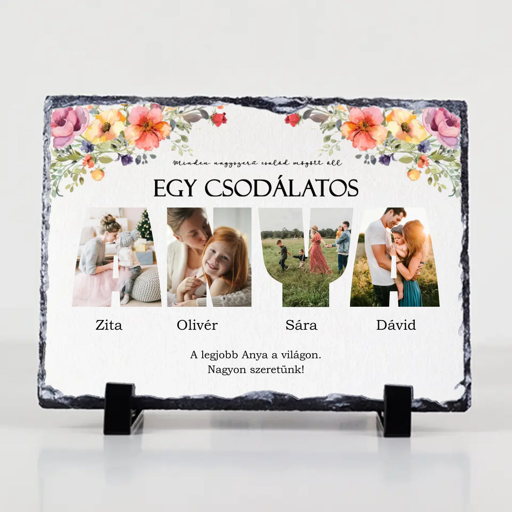Csodálatos anya - 4 képes egyedi gránitlap