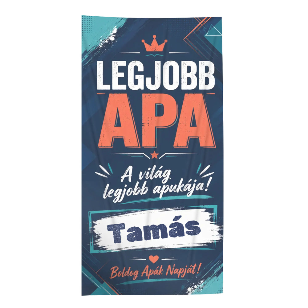 Ajándék Apának- A világ legjobb apukája egyedi neves törölköző