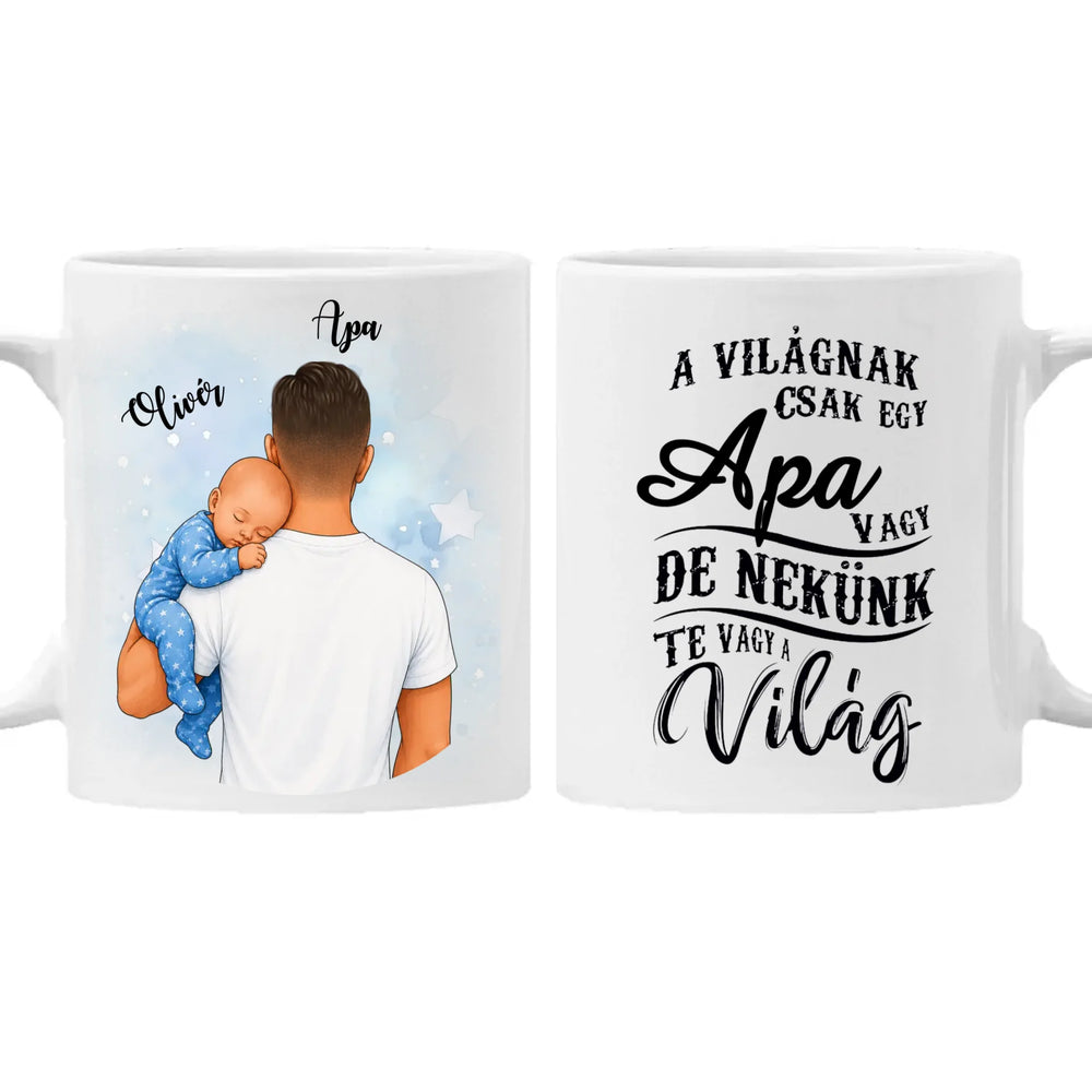 Apa kisbabával egyedi bögre