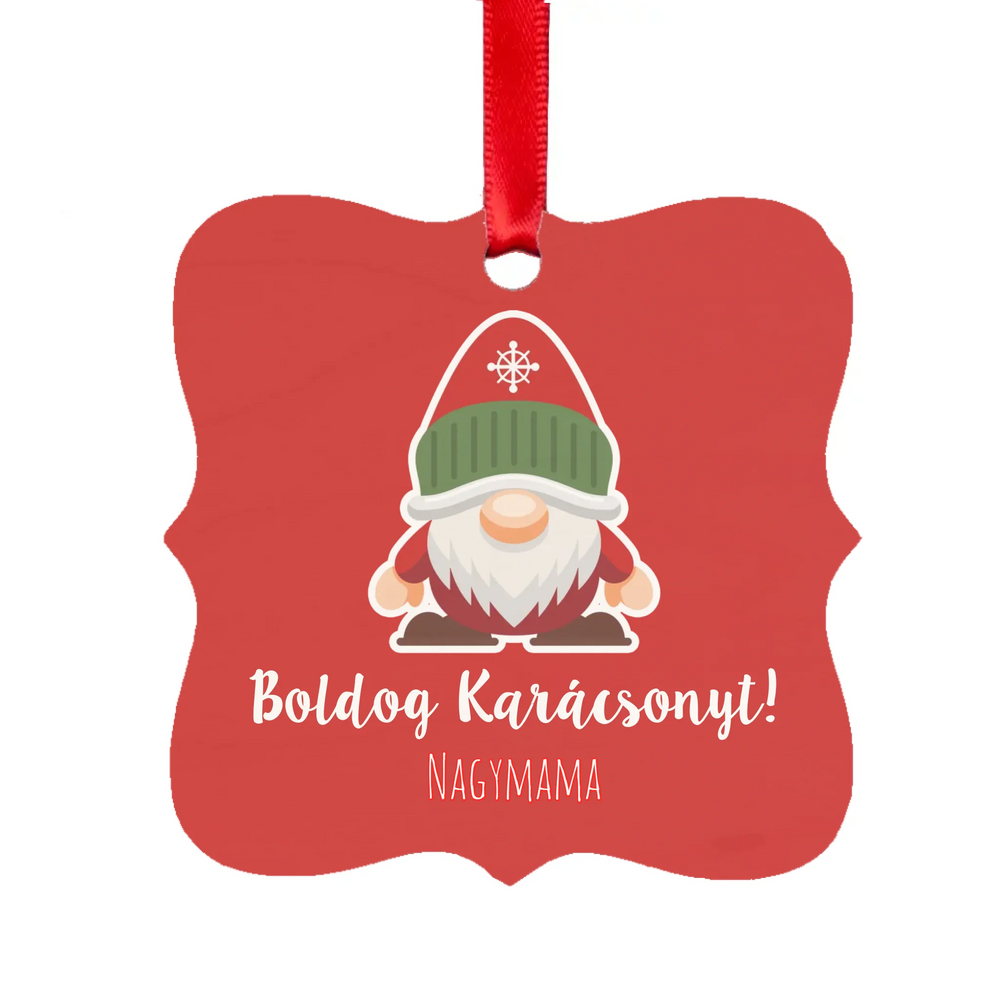 Karácsonyfadísz ünnepi manókkal