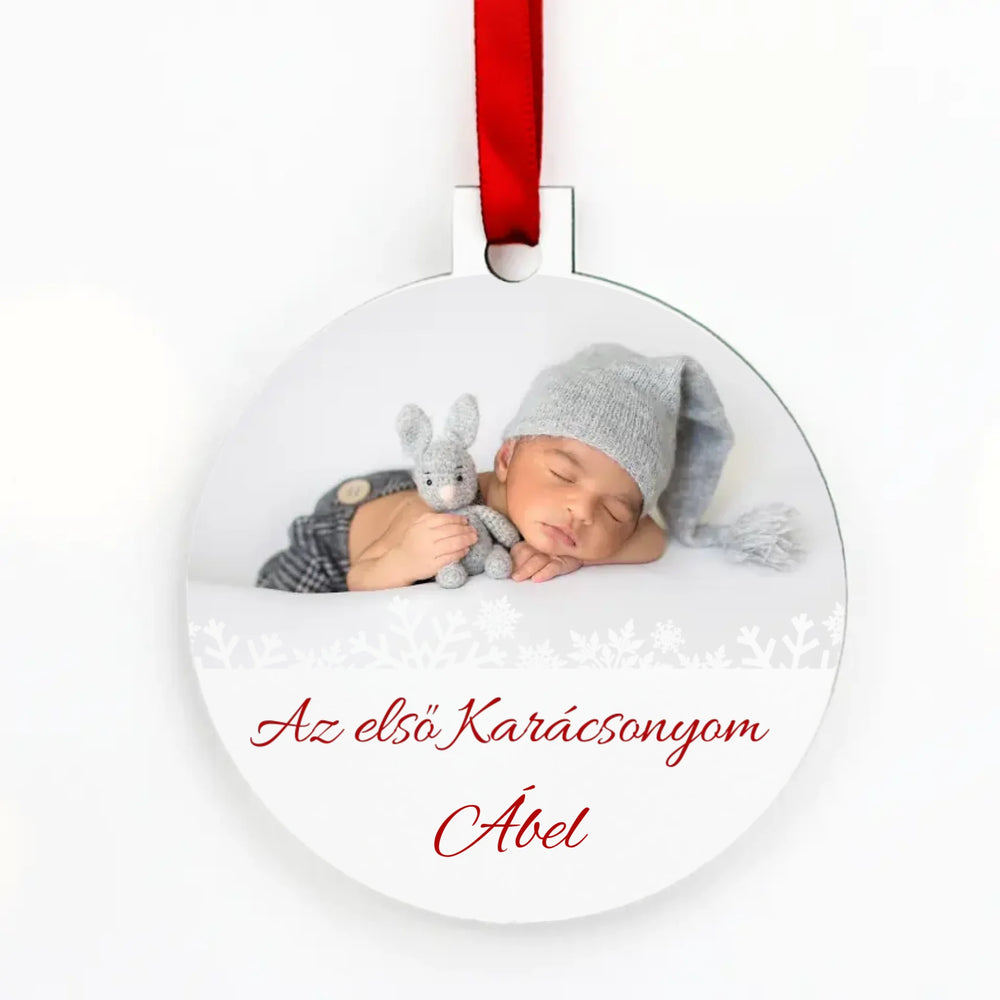Az első Karácsonyom - Egyedi képes karácsonyfadísz
