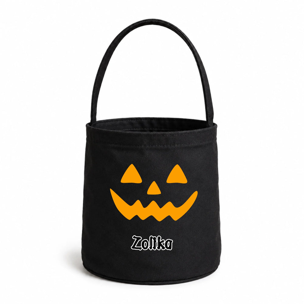 Halloweeni cukorkagyűjtő zsák választható mintával és egyedi névvel