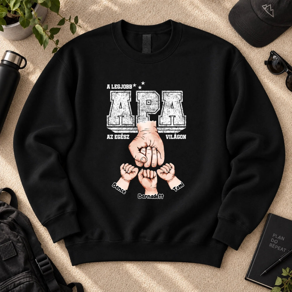 A legjobb apa egyedi férfi pulcsi akár 6 gyerekkel