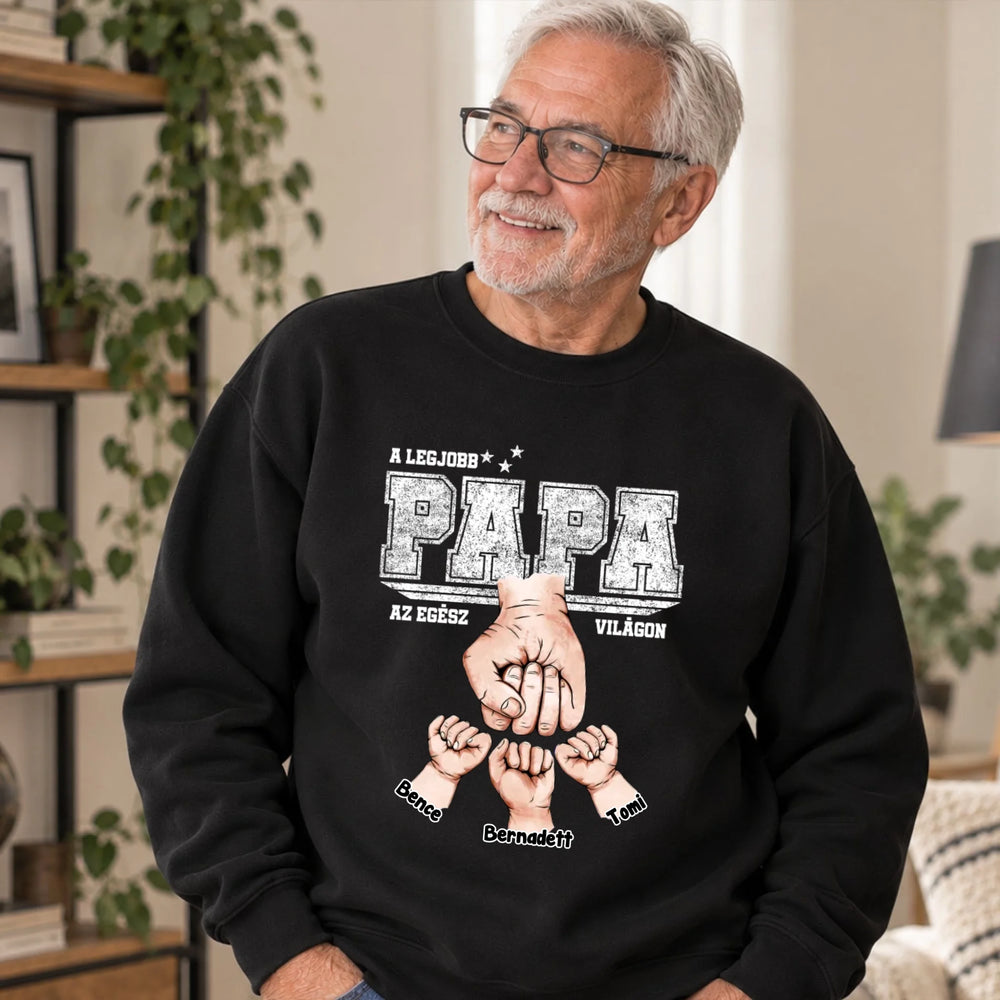 A legjobb papa egyedi férfi pulcsi akár 6 unokával