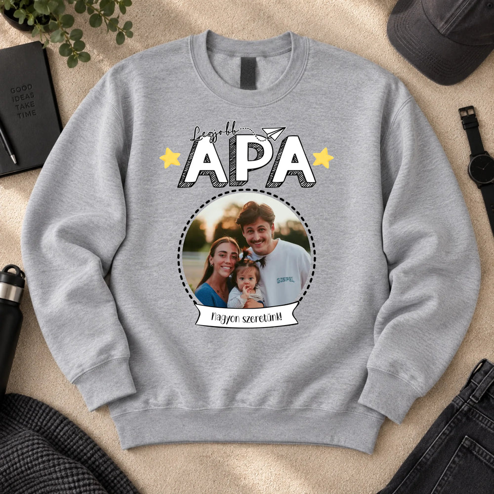 Ajándék Apáknak - Legjobb Apa fényképes pulóver