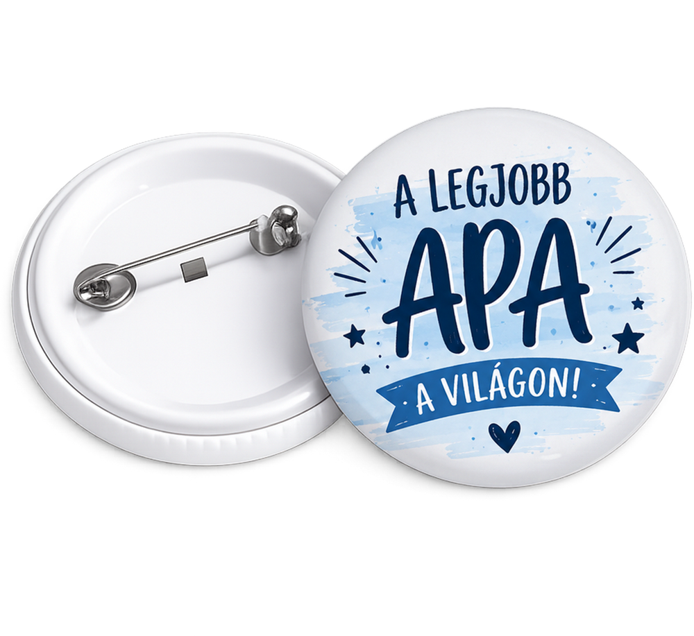 Apák napi ajándék kitűző - A legjobb Apa a világon