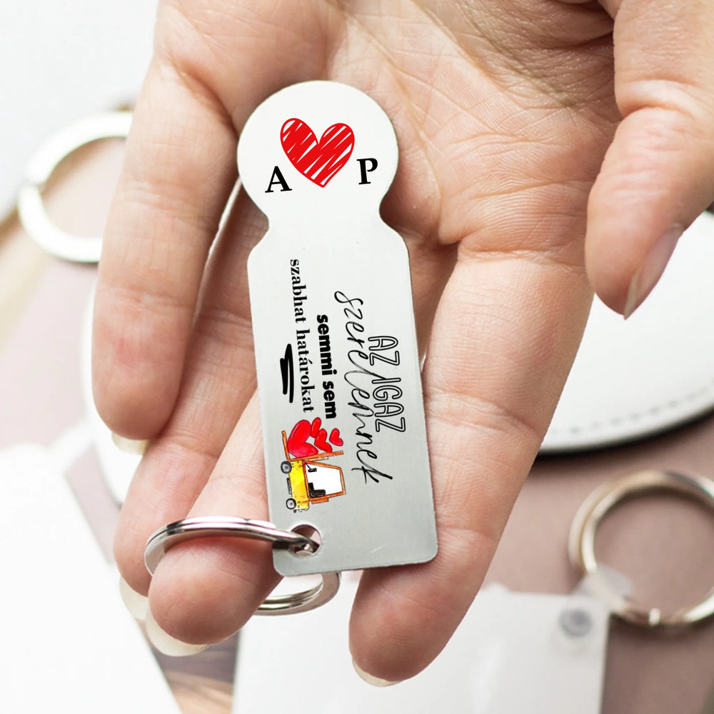 Az igaz szerelemnek Valentin napi bevásárlókocsi érme kulcstartó