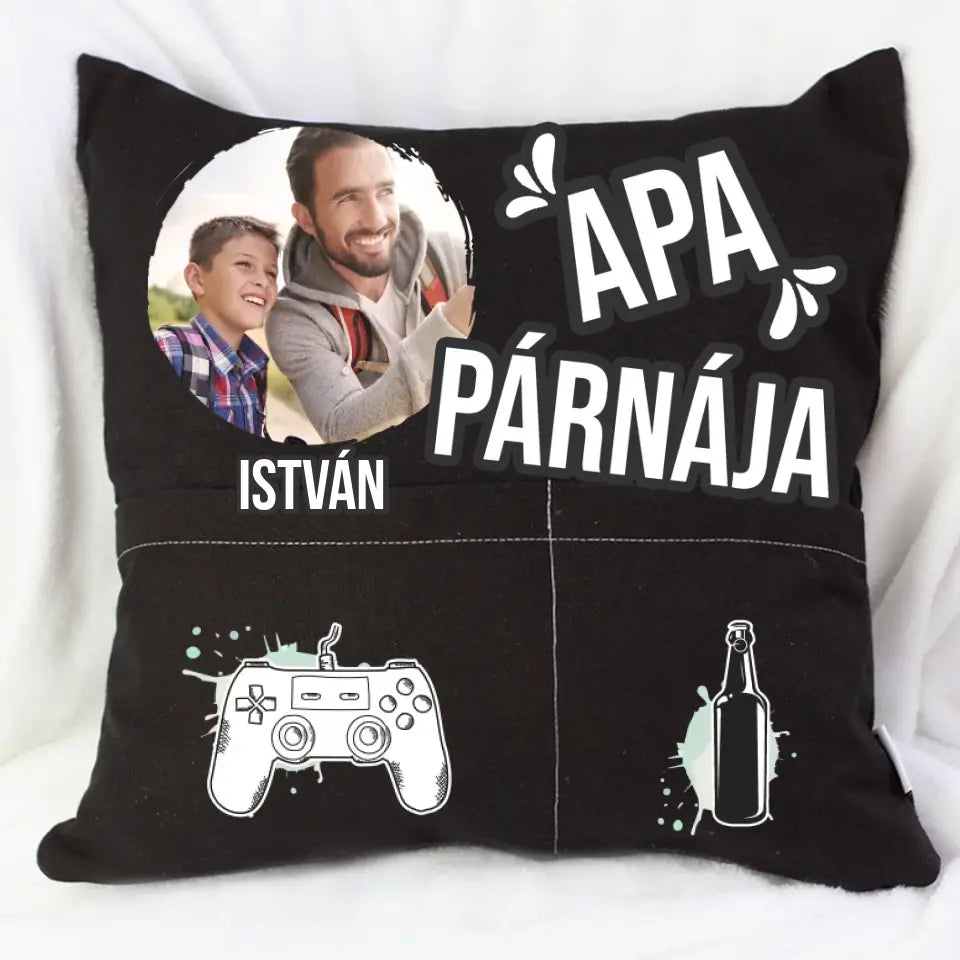 Egyedi fényképes ajándék zsebes párna Apáknak