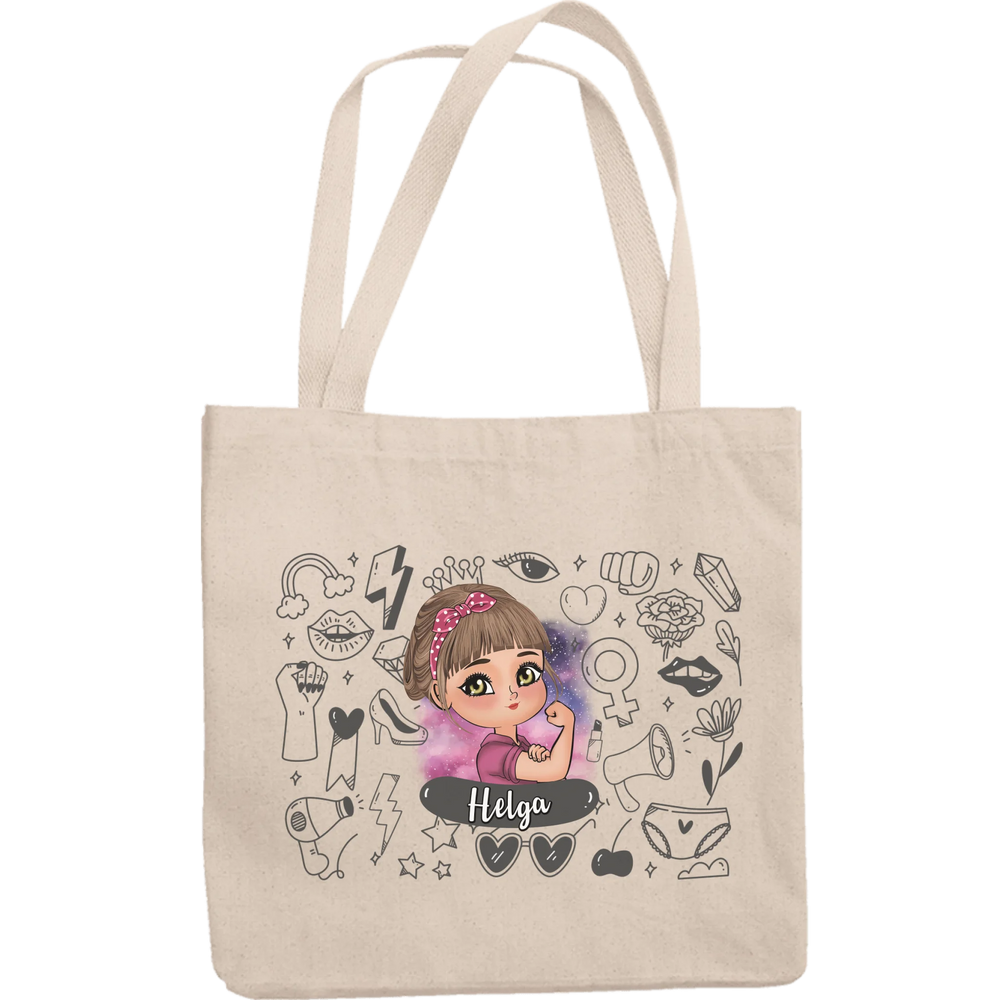 Egyedi karakteres nőnapi vászontáska