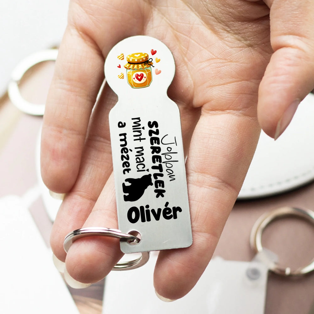 Jobban szeretlek bevásárlókocsi érme kulcstartó