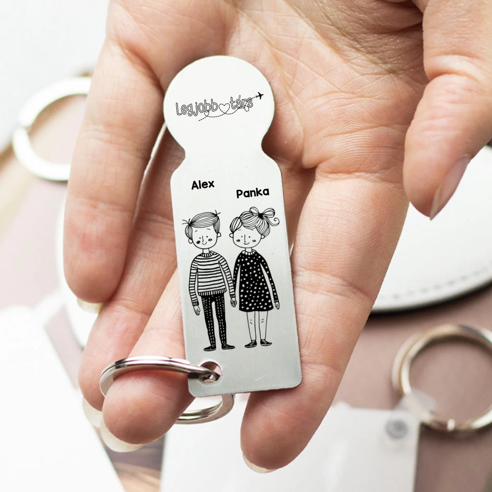 Legjobb társ bevásárlókocsi érme egyedi nevekkel Valentin napi ajándék a párodnak