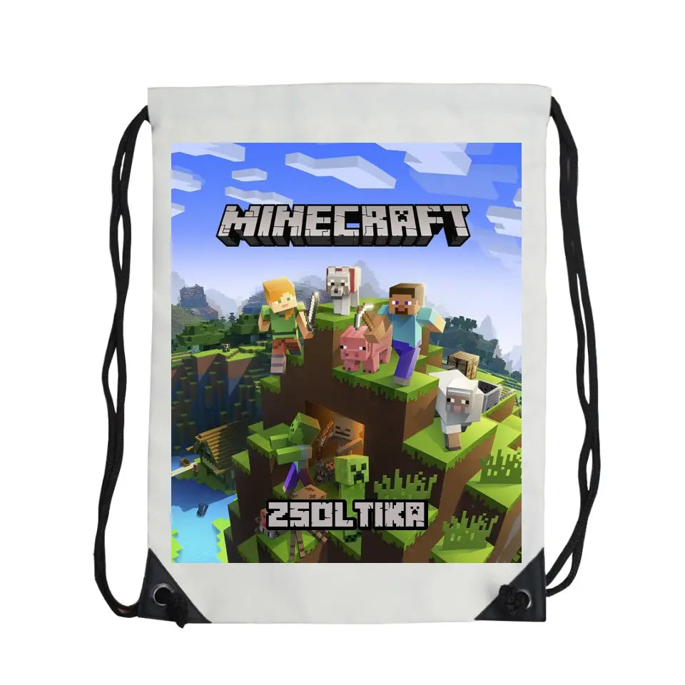 Szerkeszthető egyedi neves Minecraft tornazsák