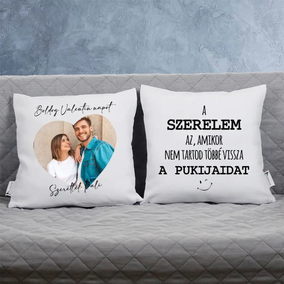A szerelem az, kétoldalas egyedi képes párna