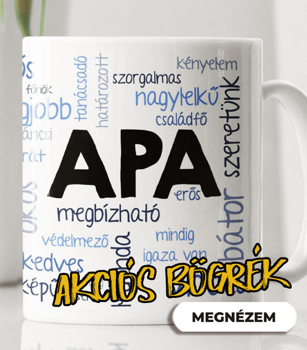 Akciós Apák napi ajándék bögrék fix mintával