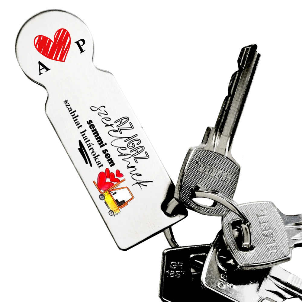 Az igaz szerelemnek Valentin napi bevásárlókocsi érme kulcstartó