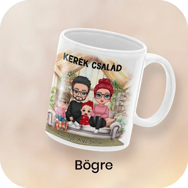 személyre szabható, cuki karakteres bögre