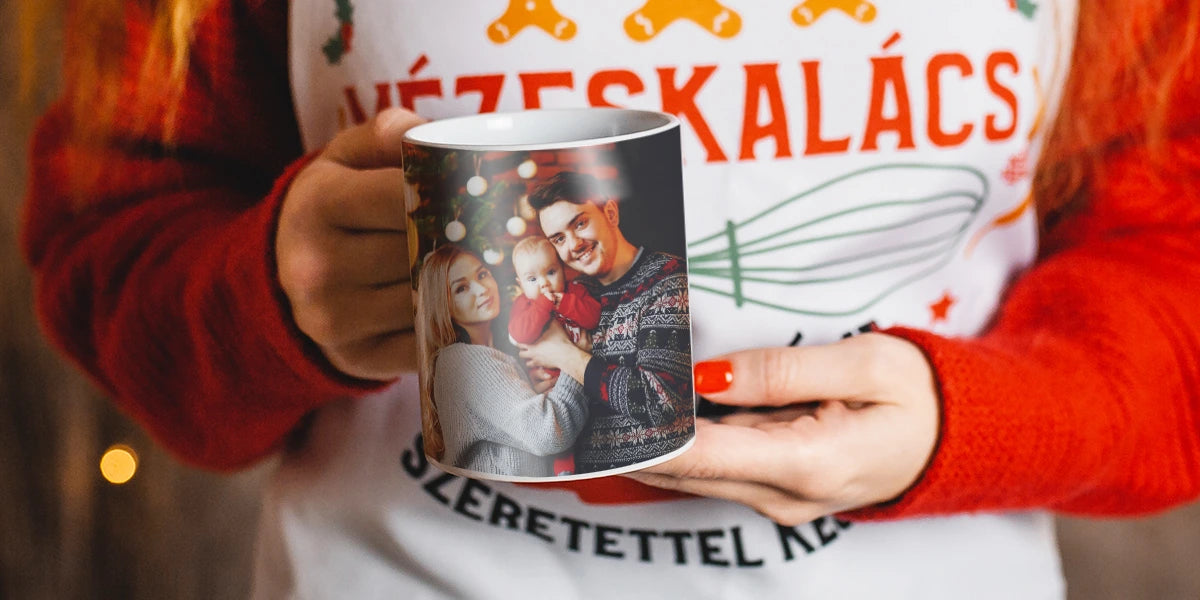 Egyedi fényképes karácsonyi bögre