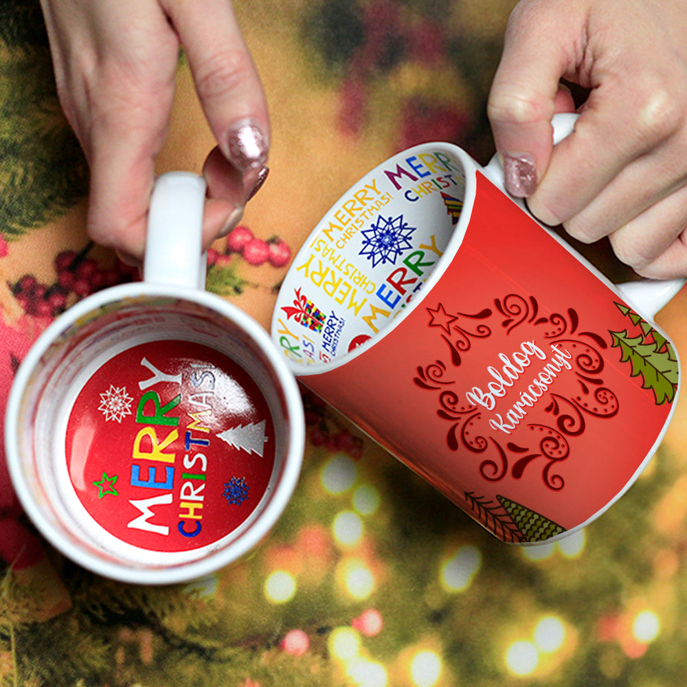 Te vagy a legnagyobb ajándék karácsonyi belsőjű bögre