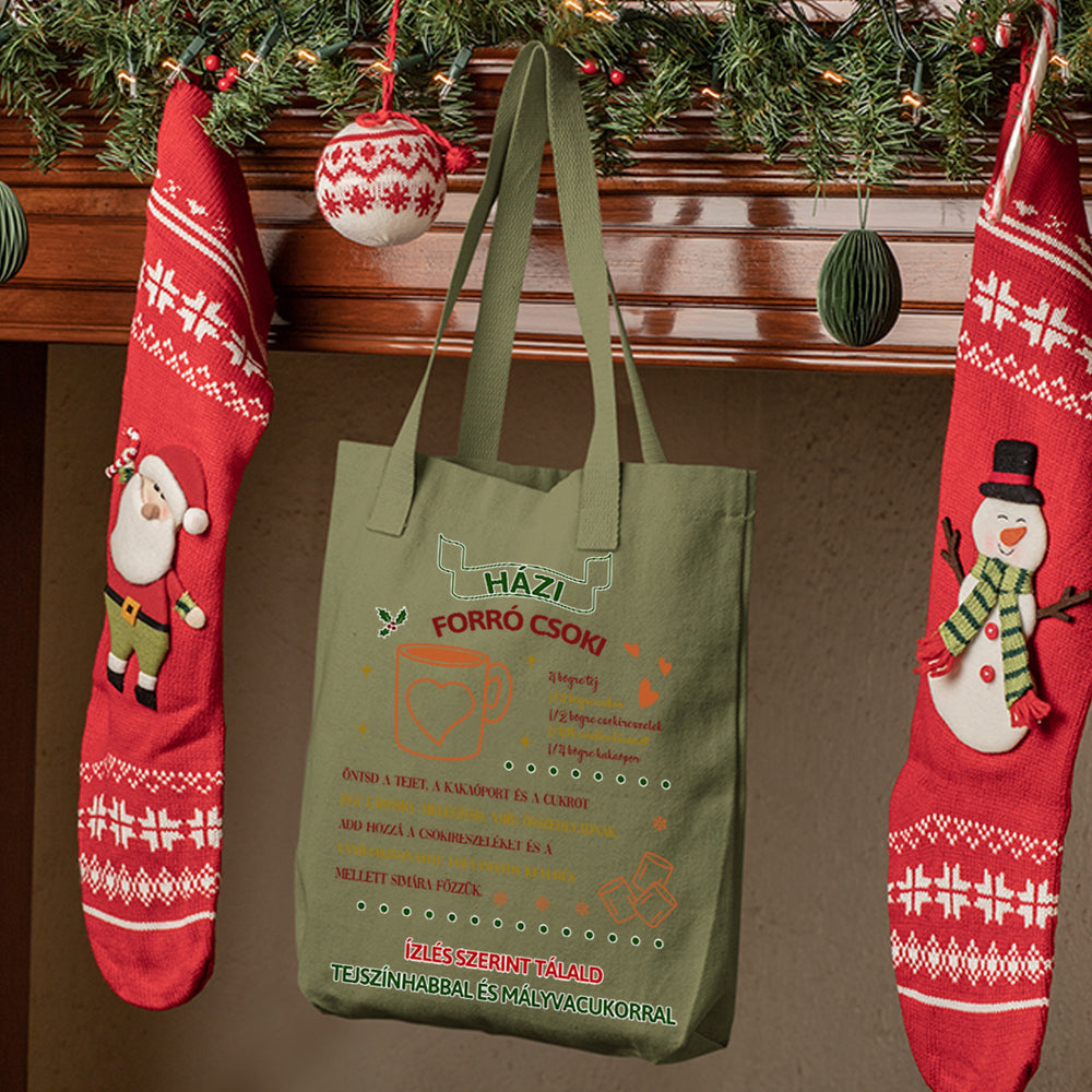 Forrócsoki receptes karácsonyi vászontáska