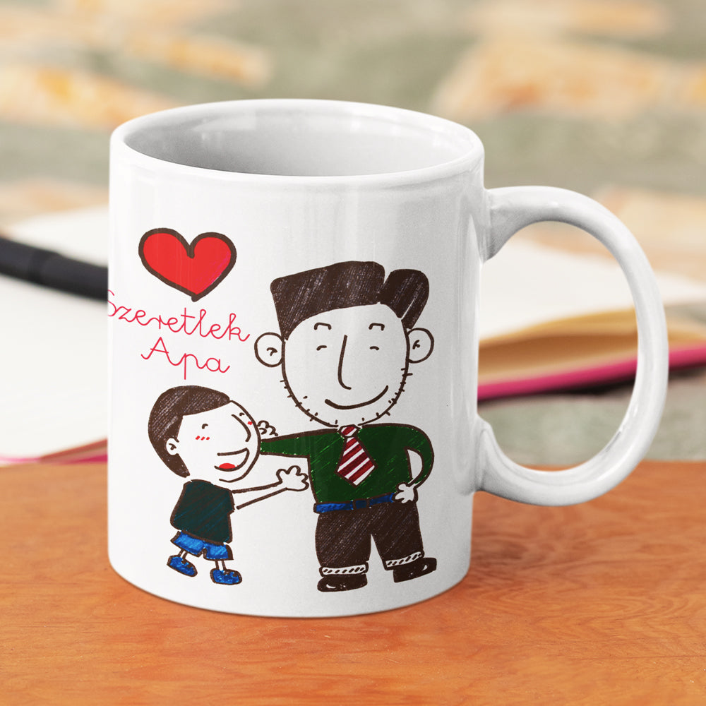 Egyedi fényképes bögre a gyermeked rajzával