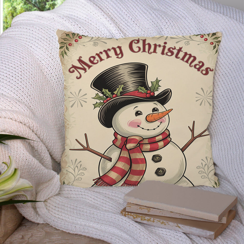 Hóember mintás FullPrint telinyomatos ajándék párna karácsonyra