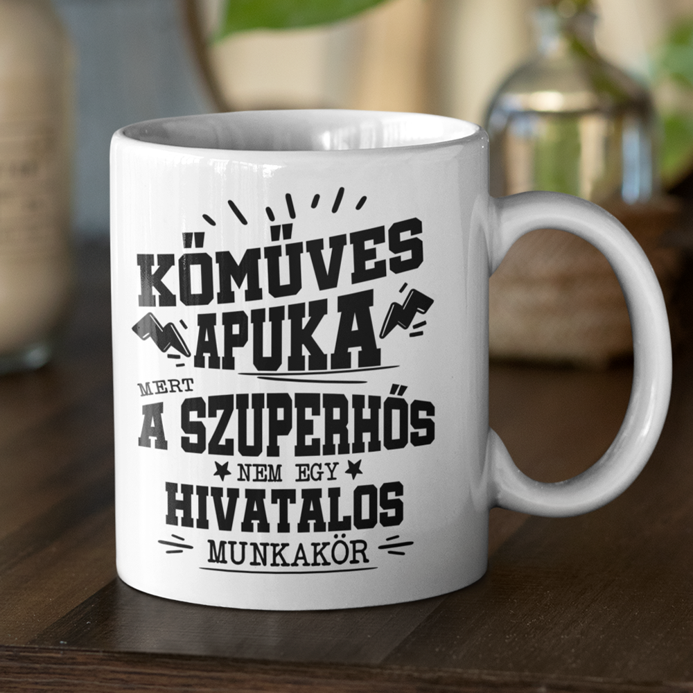 Kőműves apuka- egyedi ajándék bögre apának