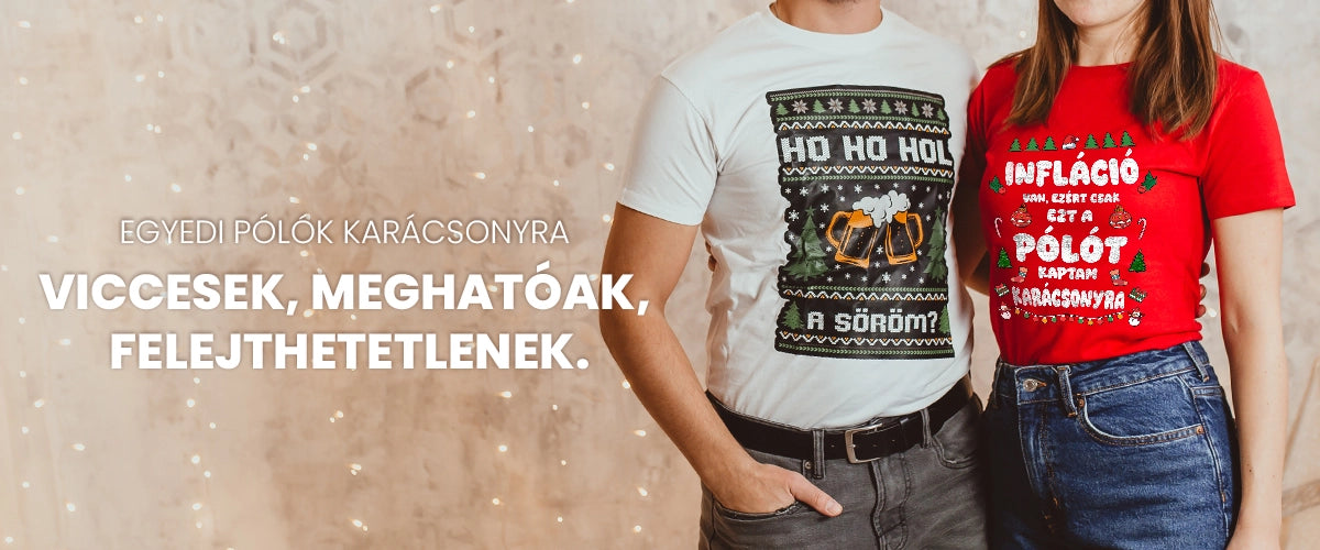 egyedi karácsonyi ajándékötlet - póló nyomtatás egyedi mintával
