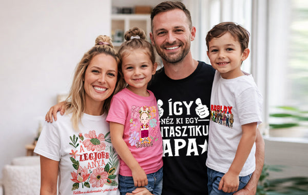 Egyedi póló gyerekeknek és felnőtteknek egyaránt
